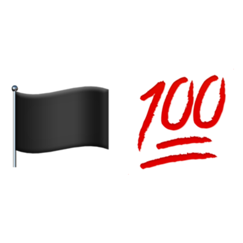 🏴💯 Emoji Domain iOS rendering